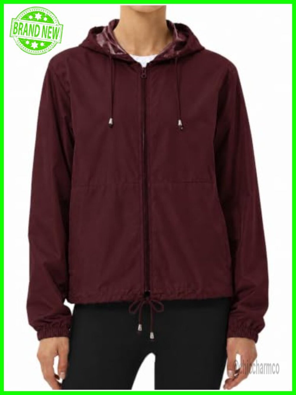 Uposiut Women's Waterproof Packable Rain Jacket Windbreaker Hood